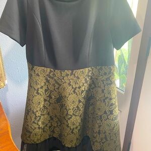 Eloquii green lace scuba dress layers full skirt